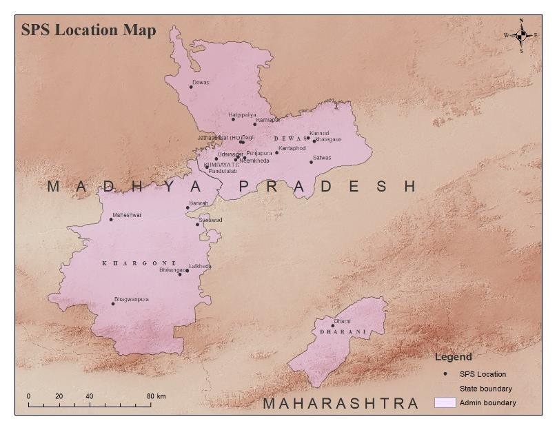 SPS Location Map — Madhya Pradesh & Maharashtra